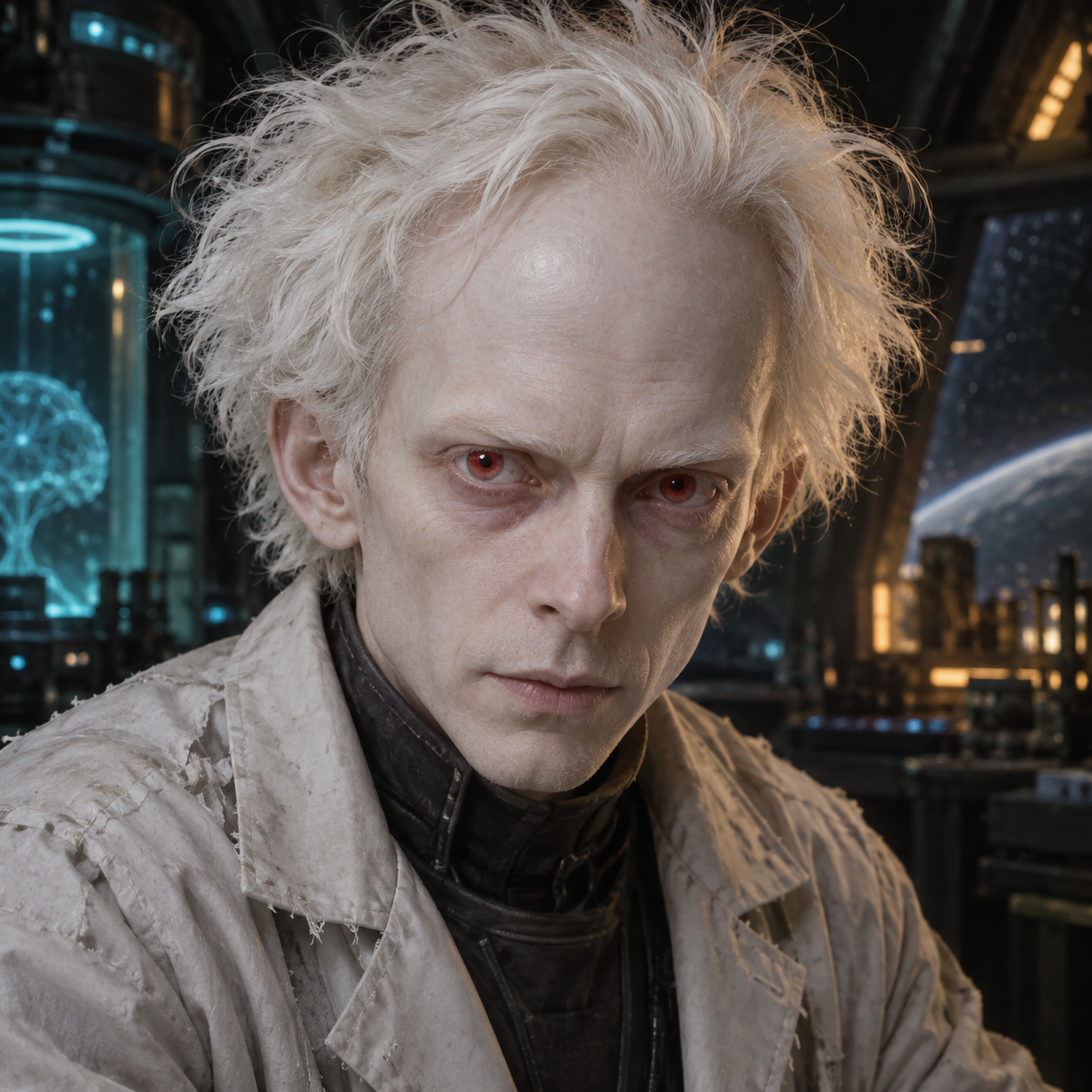 Dr. Freidrich Meitger, white-haired scientist